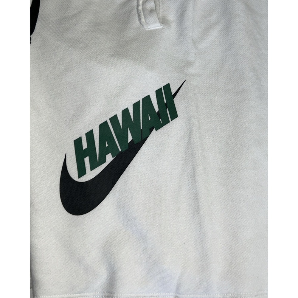 Mens Nike Loose Fit Casual Sweatshorts White Green‎ Hawaii Logo CZ9025-100 Small